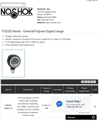 Thumbnail of document Data Sheet - PGE20 Series General Purpose Digital Gauge